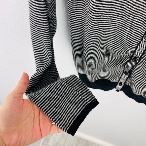 Anthropologie Karen Nicol Striped Pom Pom Cardigan - Picture 4 of 9